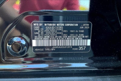 2025 Mitsubishi Outlander Sport 2.0 ES