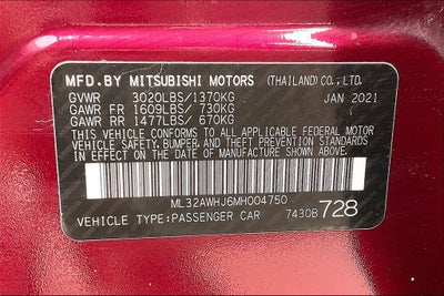 2021 Mitsubishi Mirage SE