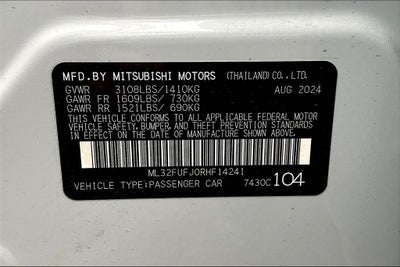 2024 Mitsubishi Mirage G4 ES