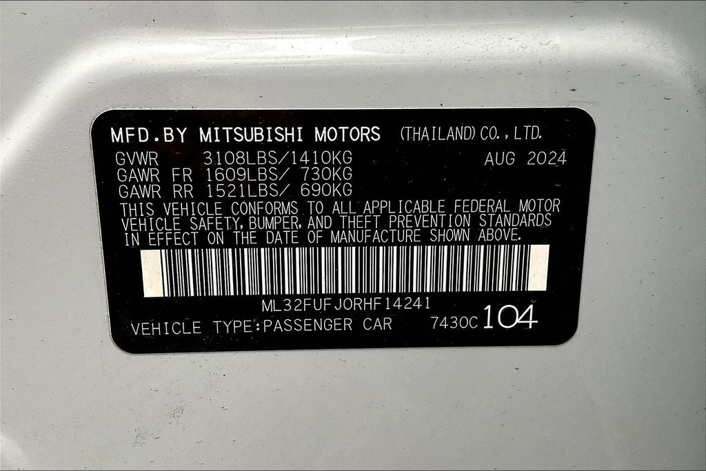 2024 Mitsubishi Mirage G4 ES