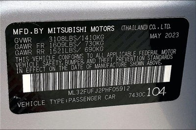 2023 Mitsubishi Mirage G4 ES