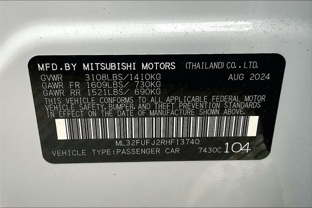 2024 Mitsubishi Mirage G4 ES