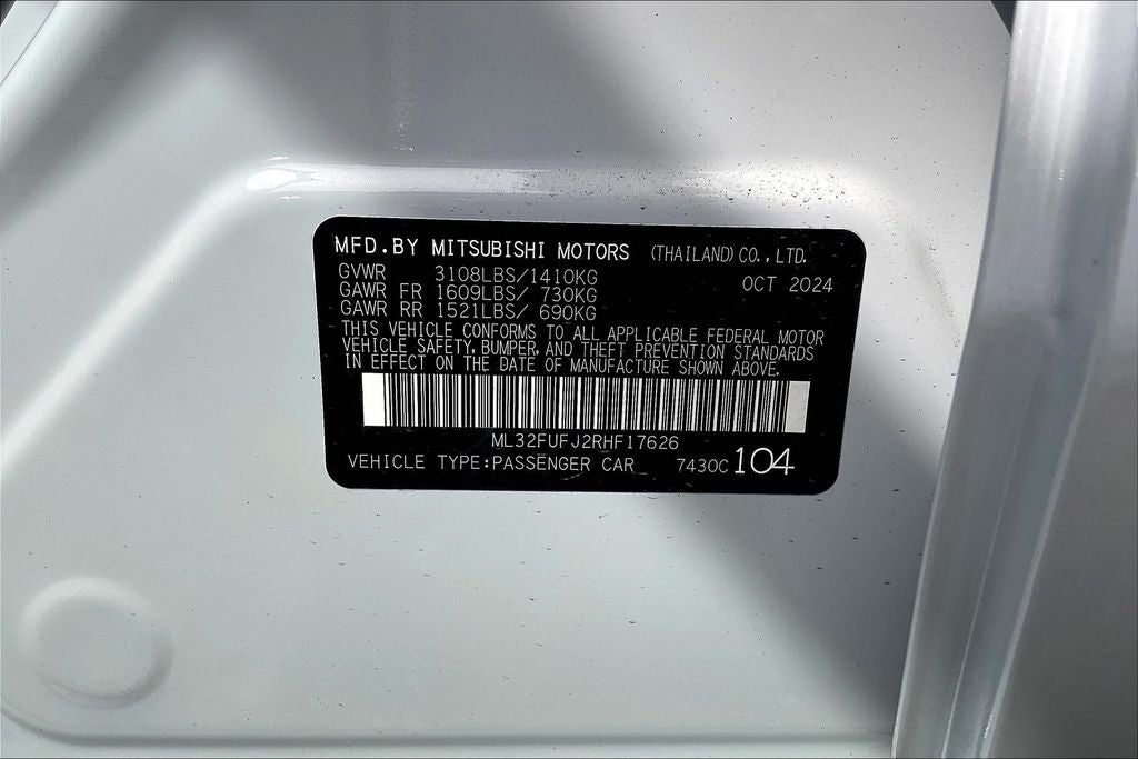 2024 Mitsubishi Mirage G4 Black Edition