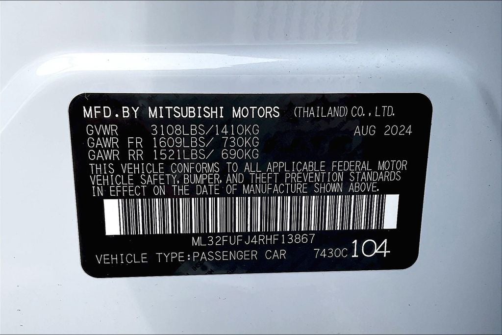 2024 Mitsubishi Mirage G4 ES