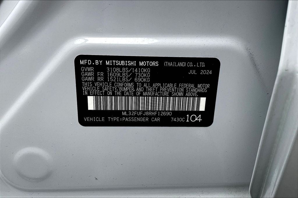 2024 Mitsubishi Mirage G4 ES