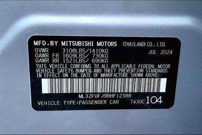 2024 Mitsubishi Mirage G4 ES