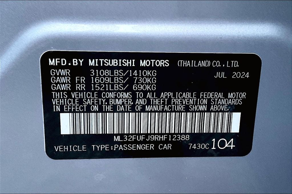 2024 Mitsubishi Mirage G4 ES