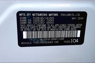 2024 Mitsubishi Mirage G4 ES