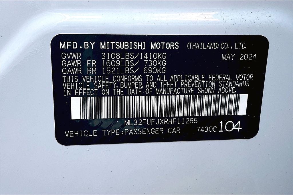 2024 Mitsubishi Mirage G4 ES